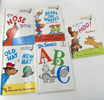 Dr. Seuss Kids Books Lot of 5 ABC Mr. Brown Nose Old Hat Bears Wheels Berenstain