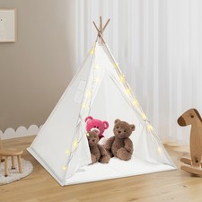 Kids Play Tent Teepee Tent for 1-3 Years Old Toddler Tent with Mat  Lights