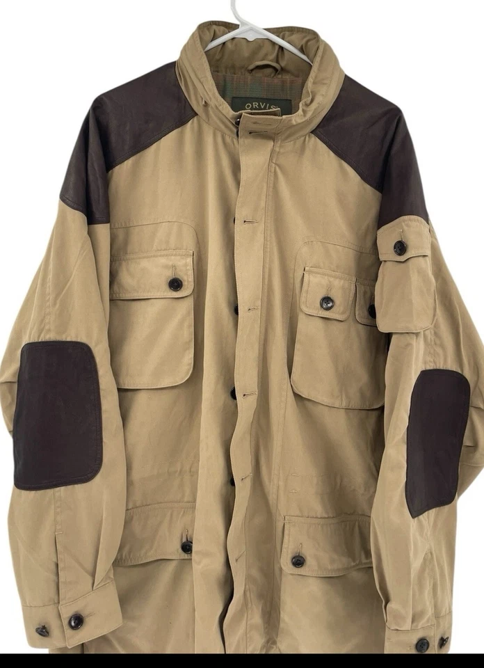 Chaqueta Orvis Para Hombre XL Marrón Tostado Exterior Colección Firma Abrigo de Tiro de Campo Foto 4 de 4