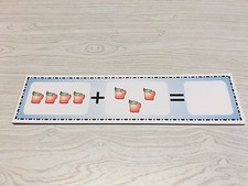 Apple Addition - 21 Activity Strips -Laminated Cards Set- DryErase Wipe N Write