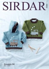 Sirdar Knitting Pattern - Snuggly DK, Round Neck and Hooded Sweater 5290