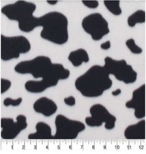 BLIZZARD FLEECE Sewing Fabric 1.333 Yards x 59" COW PRINT on White Background