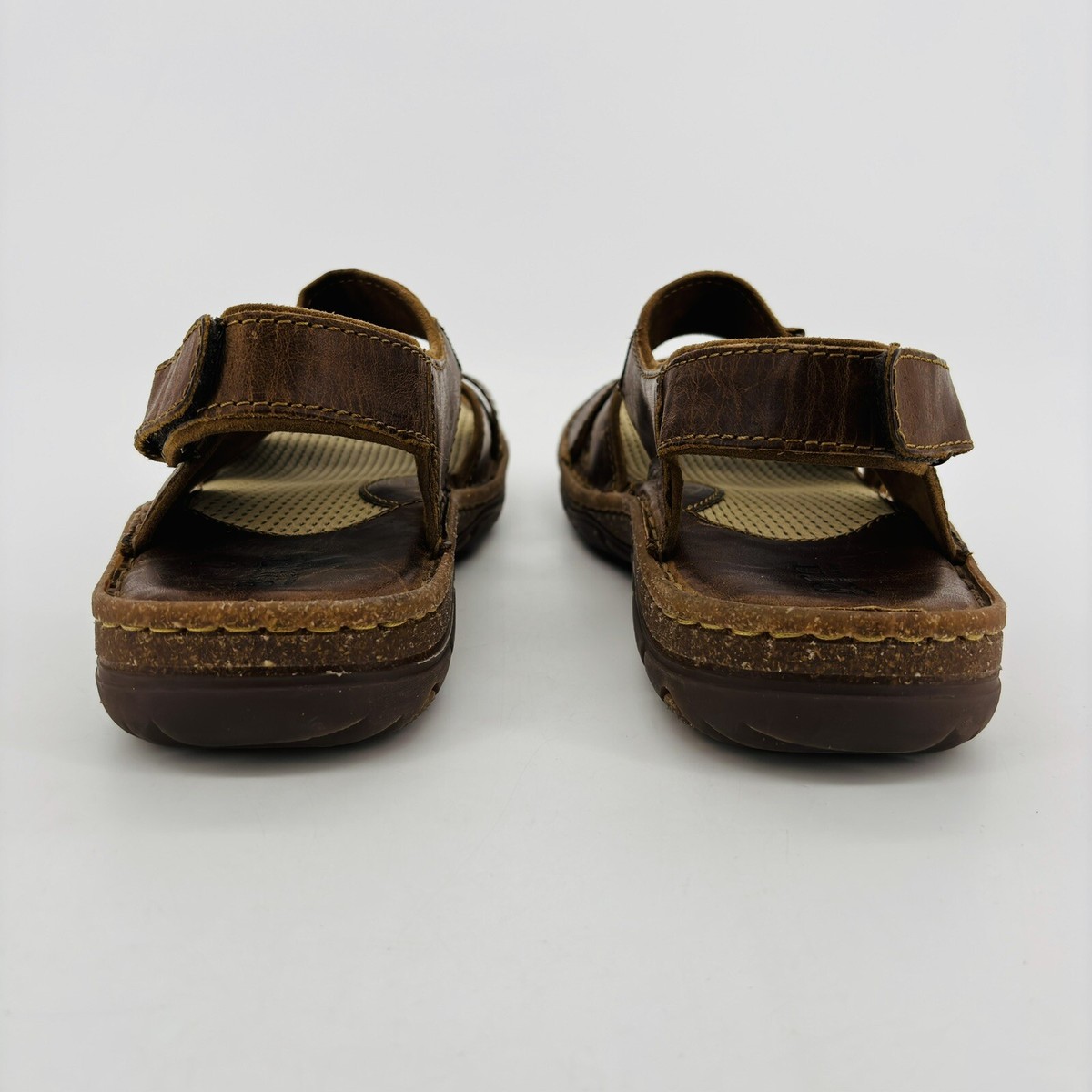 Born Custer Leather Sandals Brown Comfort Walking Adjustable Straps Size13/46 Mens 12 Born Custer Sandals Slingback Strappy Brown Leather  main image 2
