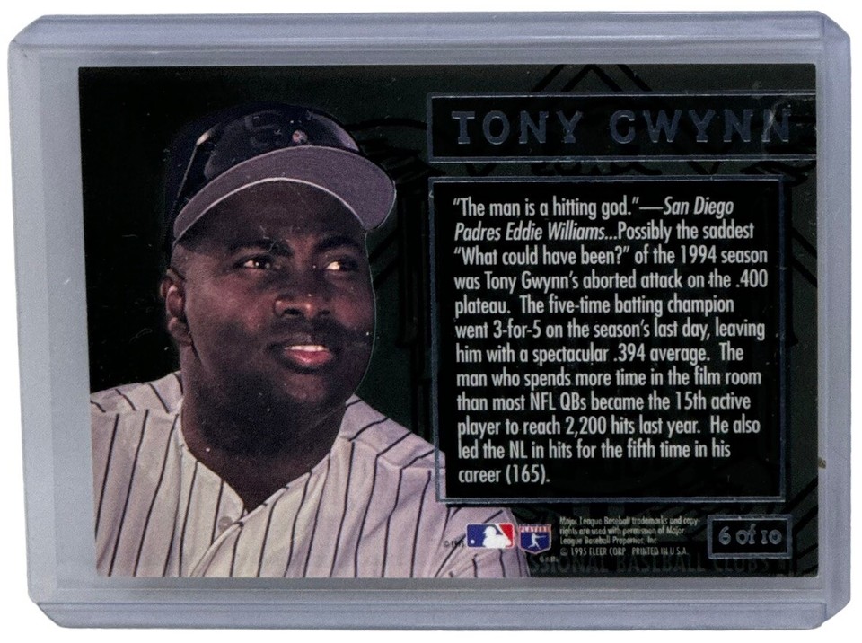 Tony Gwynn 1995 Fleer Ultra League Leader Batting Average Insert Card