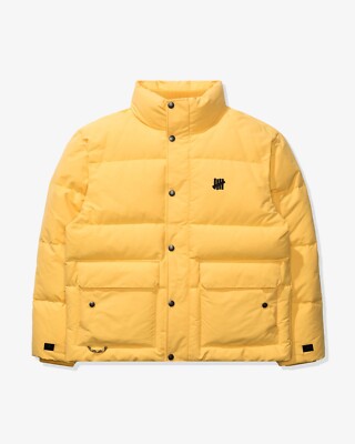 UNDEFEATED Men's AUTHENTIC PUFFER GOOSE DOWN JACKET (Medium, Yellow) NWT