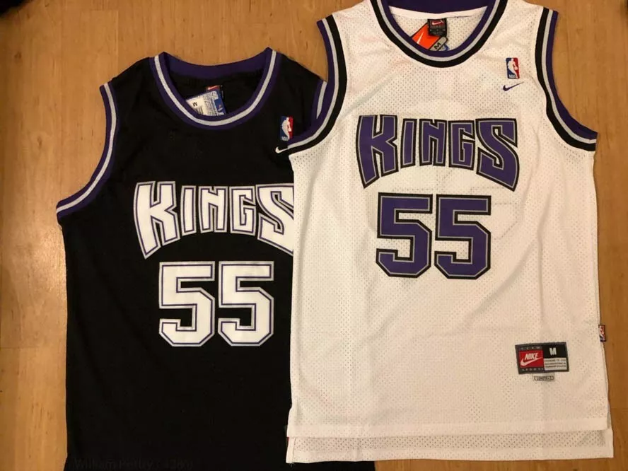 Men 55 Jason Williams Jersey White Sacramento Kings Throwback