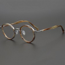 Handmade Italy Designer Acetate Eyeglass frames Retro Round Full Rim Glasses