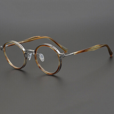 Handmade Italy Designer Acetate Eyeglass frames Retro Round