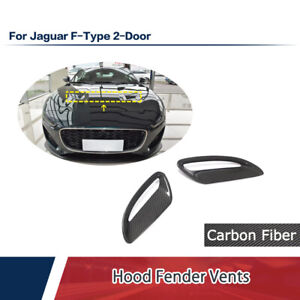 2PCS Dry Carbon Front Bumper Hood Air Vent Cover Fit For Jaguar F-Type 2021UP 