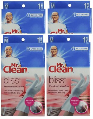 Mr. Clean Bliss Premium Latex-Free Gloves, Medium - 4 pairs