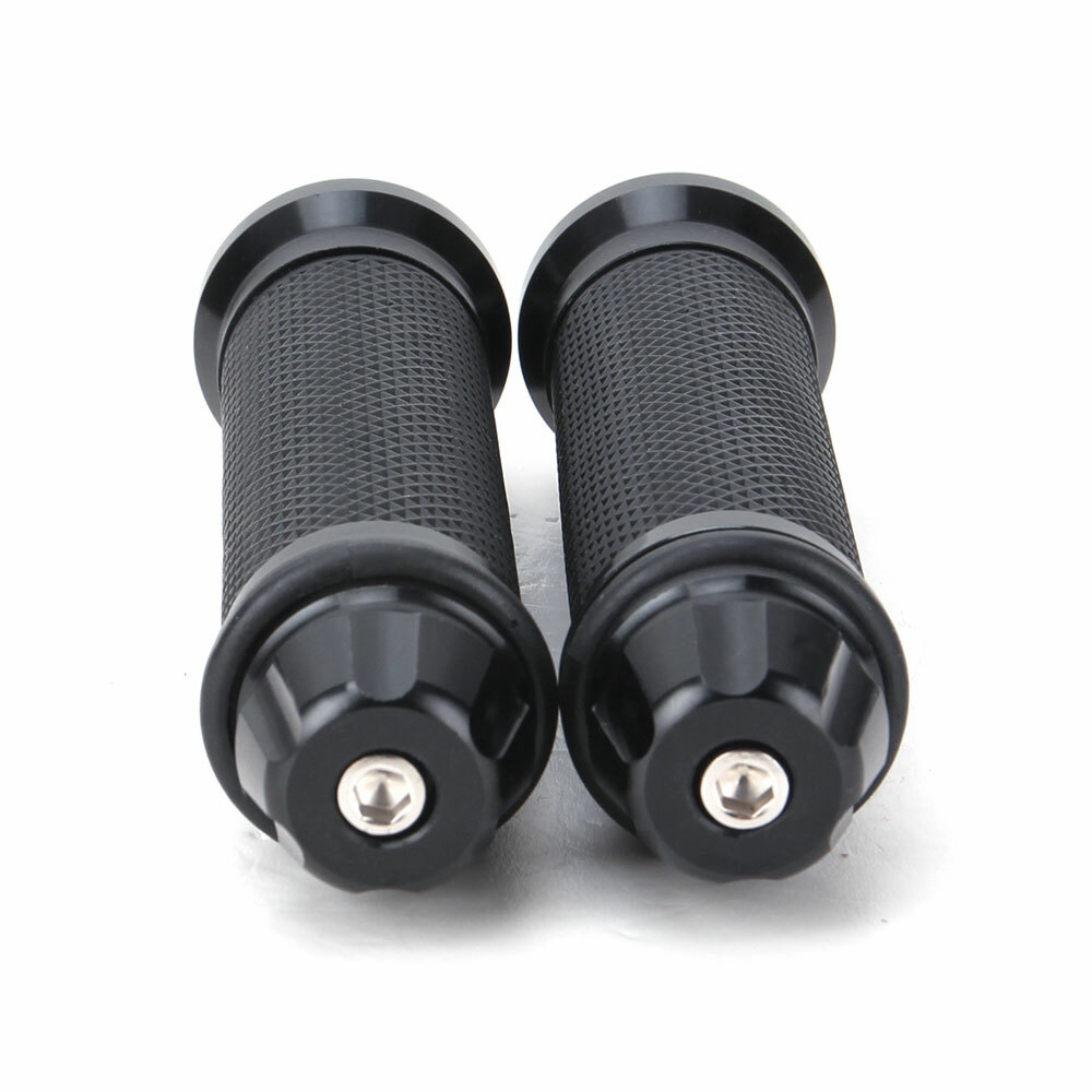 Black 7/8'' 22mm Handlebar Hand Grips Rubber Gel For Honda Suzuki Yamaha Kawasai