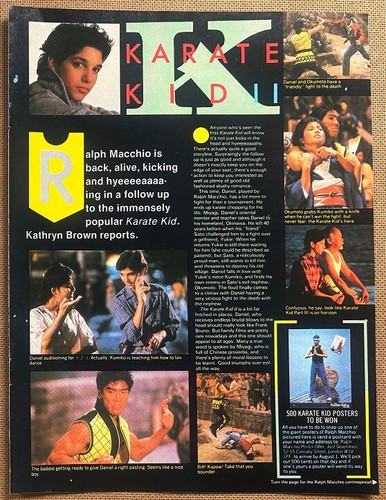 RALPH MACCHIO - 1986 UK Magazine centrefold poster THE KARATE KID - Picture 2 of 2