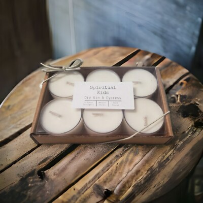 Dry Gin & Cypress Soy Tealights 6 Count Fragrant/Essential Oils | Woodsy Scent 