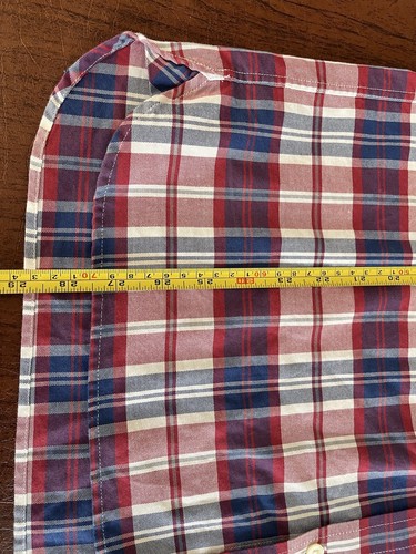 Lacoste Size 42 Regular Fit Blue Check Short Sleeve Button Down Shirt L - Picture 7 of 9