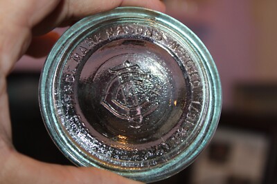 その他 jar Antique, 2 7/8, Blue, CFJ, Mason's Improved , Mason Jar, Insert