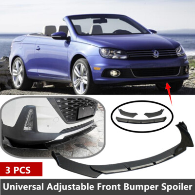 Add-on Universal Fit For 2007-2011 VW EOS Front Lip Spoiler Splitter Black
