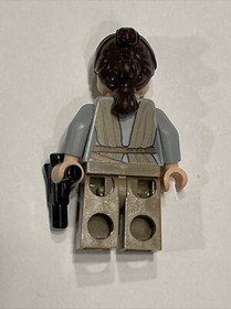 Star Wars Rey Dark Tan Tie Robe 75099 Lego Minifigure W/ Blaster Force Awakens