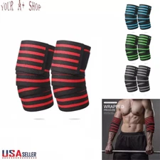 Elasticated Power Weight lifting Elbow Sleeve Brace Wrap Band Adjustable Support