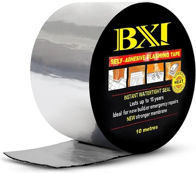 BXI Flashing Roll Tape Membrane, 4 inches X 32 Feet Thick 4'' X 32', Silver 