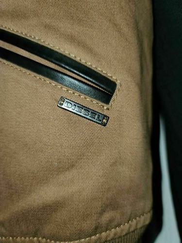 €360 DIESEL J-Toku Men's Varsity Jacket with Leather Collar & Trims NEW - Picture 6 of 6