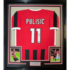 Framed Facsimile Autographed Christian Pulisic 35x39 AC Milan Red Reprint Jersey