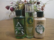 BATH BODY WORKS VANILLA BEAN NOEL MIST, LOTION SHOWER GEL LOT OF 3