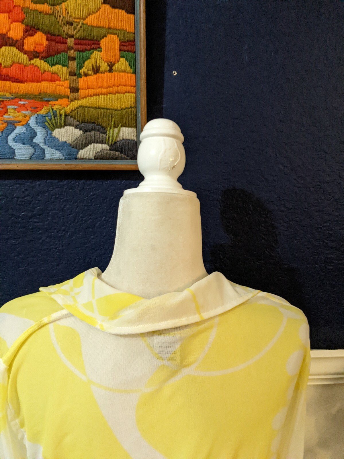 John Mark Long Tunic Button Collared Yellow Sheer… - image 6