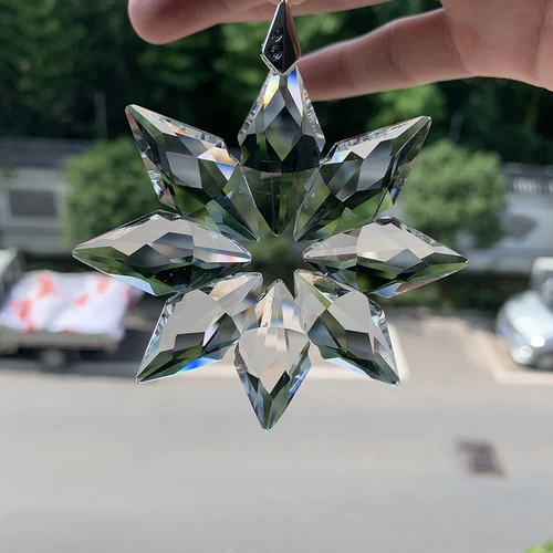 Sonnenfänger Fengshui facettiertes Prisma klar Schneeflocke Auto hängender Kronleuchter Anhänger - Bild 5 von 6