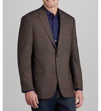 Jos A Bank Mens Jacket Sportcoat Blazer Traditional Fit 42L Wool Blend D060351