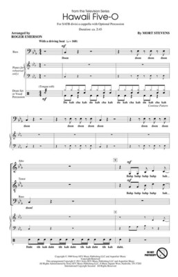 Hawaii Five-O Theme SATB divisi a cappella Pop Choral Series Mort
