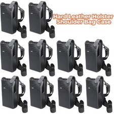 10PC Leather Protective Sleeve Bag Hard Holster Case For Motorola GP328D Radio