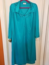 Vanity Fair Nile Green XL Nylon Satiny Lightweight Long Robe Original Tags USA