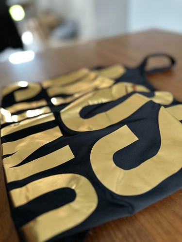 Moschino Logo Swimsuit in Black & Gold Size S RRP £200 Made in Italy - Picture 8 of 12