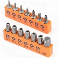 14 Torx Bit Set Tamper Proof Security Torq Hex Star Spanner Tri Wing Screwdriver