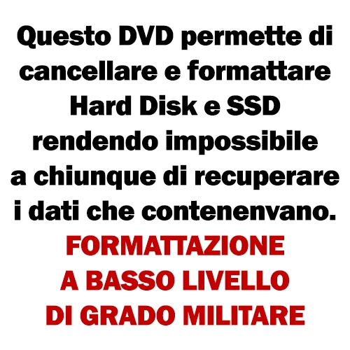 DVD WIPE DATI PERMANENTE HDD SSD CANCELLAZIONE TOTALE STANDARD MILITARI AVANZATI - Immagine 2 di 2