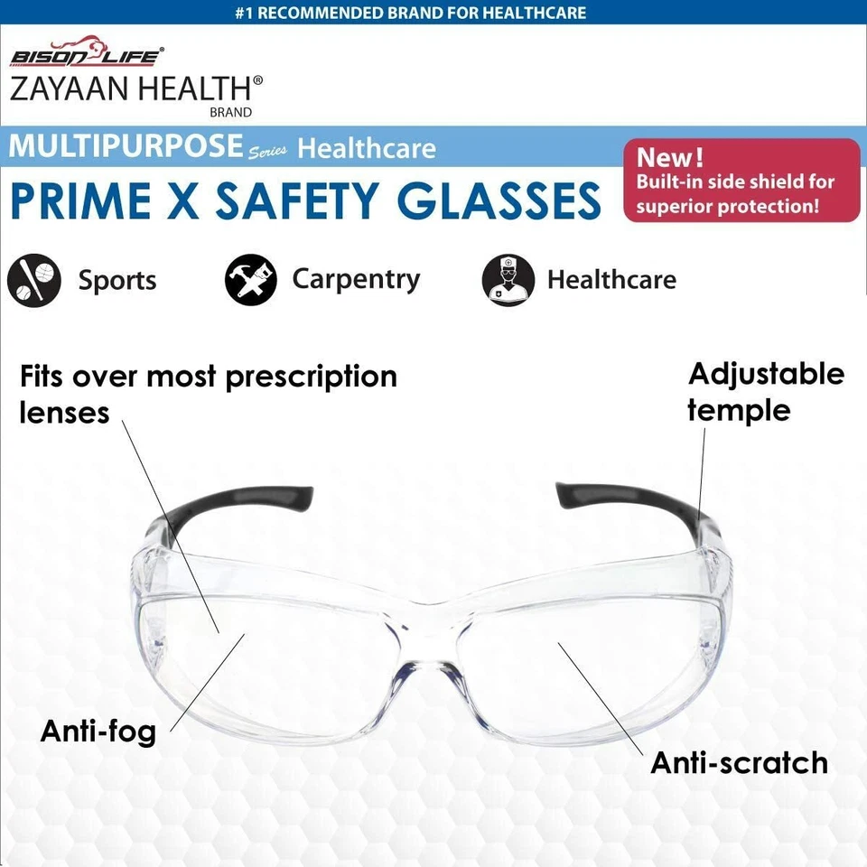 Gafas de seguridad PrimeX envolventes antiarañazos, antiniebla (1 par) Foto 3 de 4