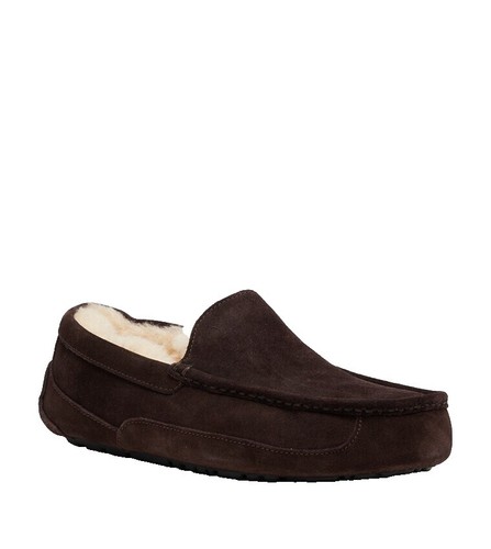MENS UGG DEX SUEDE WOOL LINED LOAFER SLIPPERS SZ 12 SLIP-ON COMFY