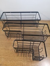 3pc Wall Mounted Bathroom Shower Shelf Storage Rack Organizer New Damage Free