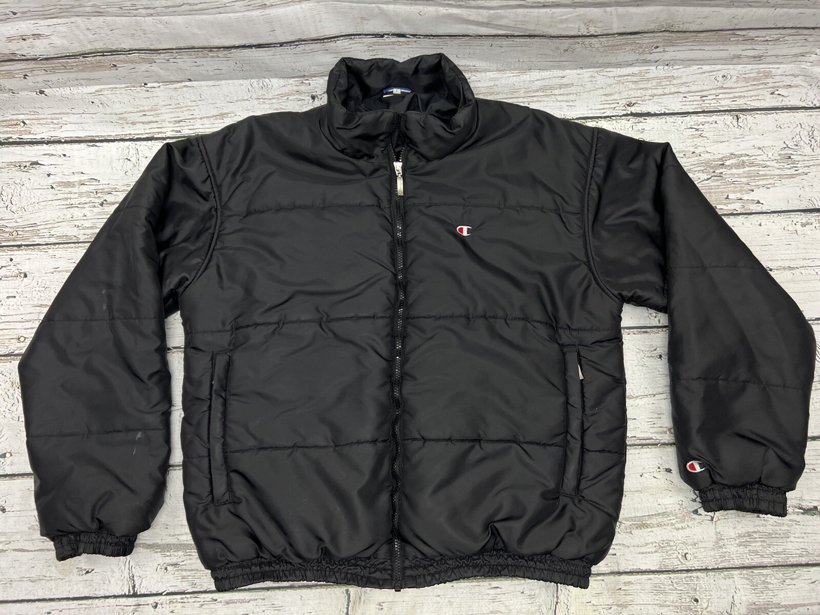 Champion Authentic Men's Solid Black Script Spell… - image 1