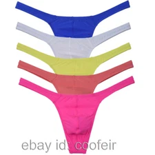 Men Thong Underwear Sexy Low Rise T-Back Under Panties Hipster G-string Tangas