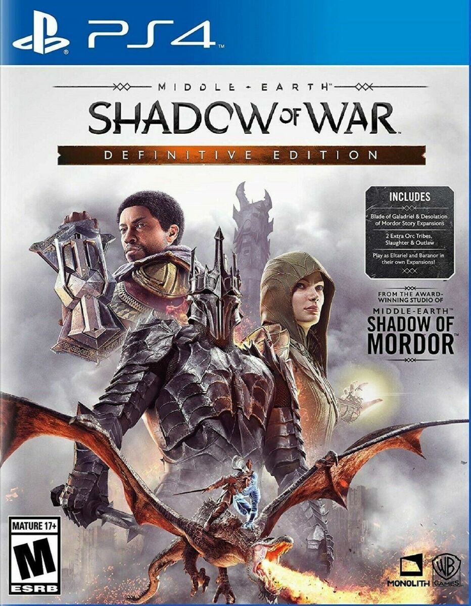 Middle-Earth Shadow of War Definitive Edition [ 2-Disc Version ] (PS4) NEW