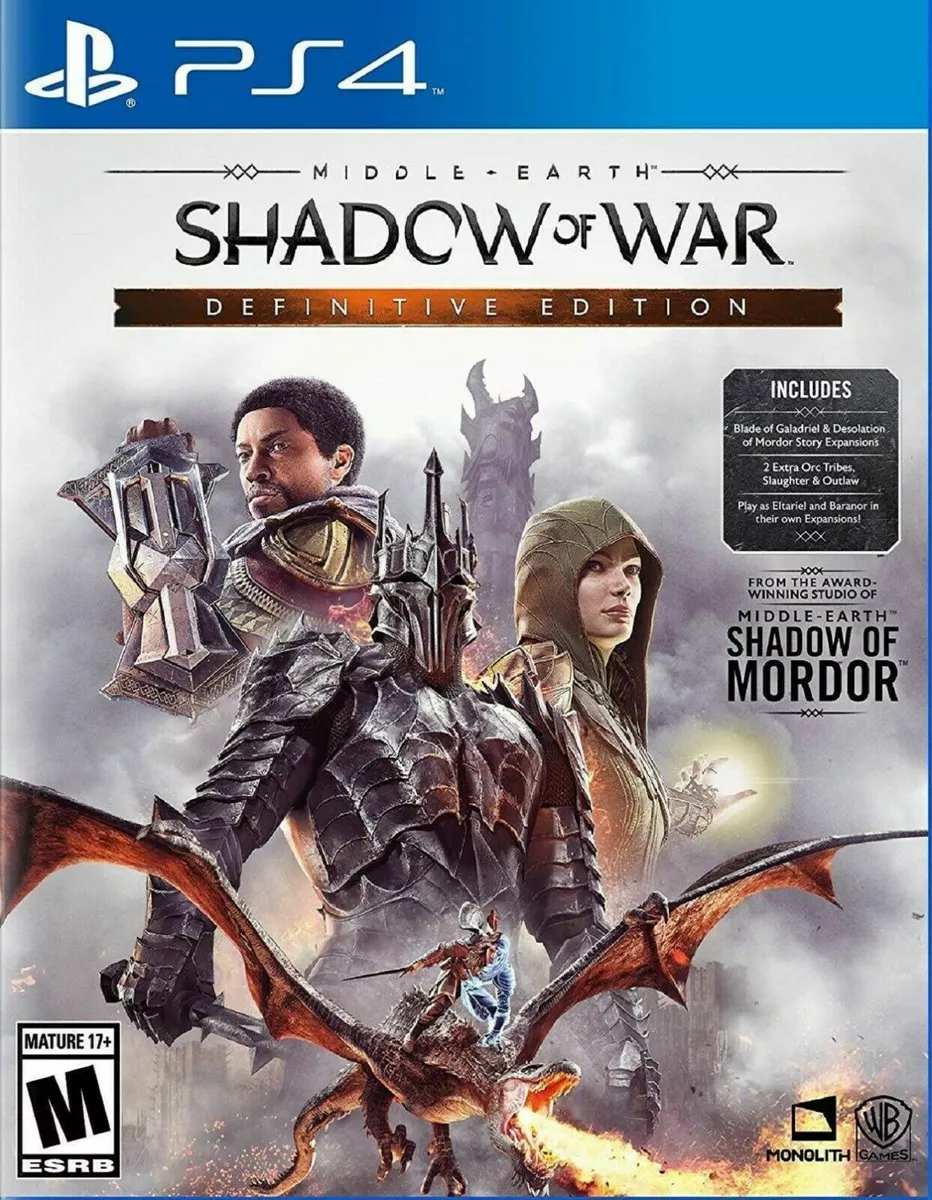 Middle Earth: Shadow of War Definitive Edition, Warner Bros, PlayStation 4,  883929654291 