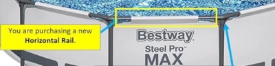 Replacement Horizontal Pole for Bestway Steel Pro Max Pool 2022-25 14ft x 48''