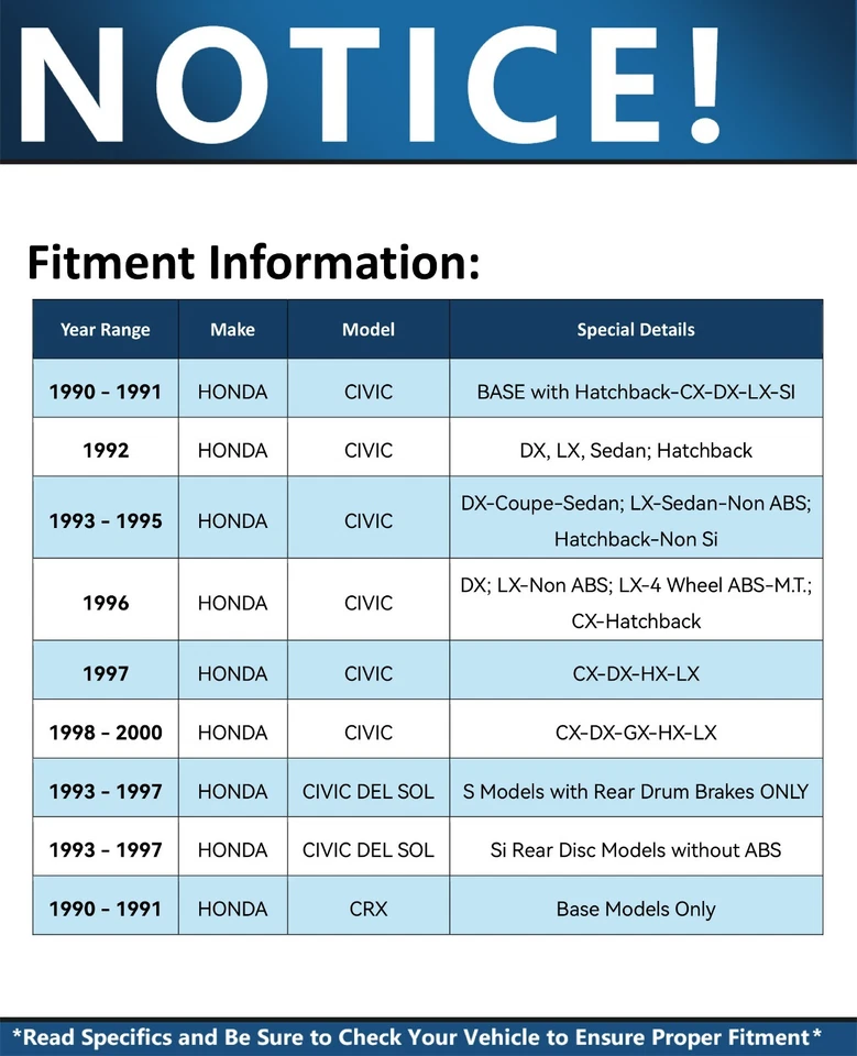 Almohadillas de rotores perforados delanteros de 9,45 pulgadas para Honda Civic del Sol Civic CRX 1990-2000 Foto 3 de 4