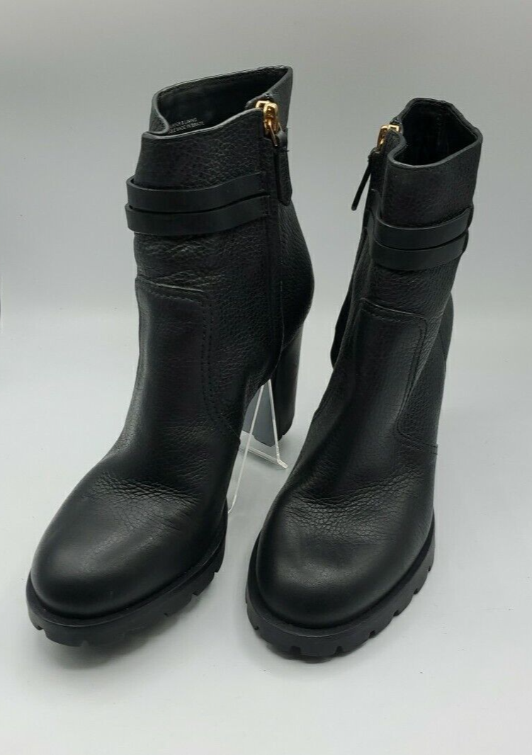 SAOLA Stivali Tory Burch Leigh neri in pelle suola con logo River Rock TG 7 5 BELLI