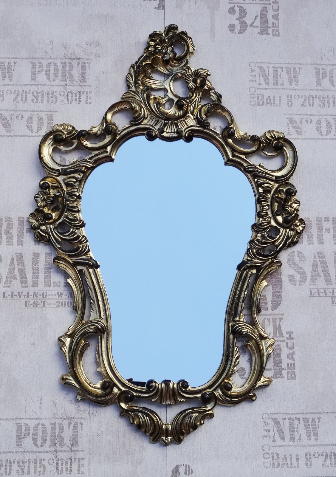 CLAMARO 'FRANZ' Antik Wandspiegel 50x80 Cm Mit Rahmen | Gold Antik | Shabby Chic Vintage Barock Spiegel Mit Holzrahmen | Barockspiegel Inkl. Metall Aufhänger Und Montagematerial