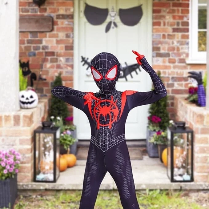 Kids Spiderman Costume Set w/ Web Shooter Boys Halloween Dress Up Party Outfit - Image 3 of 4