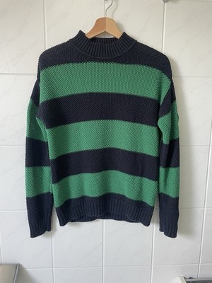   Peter Hahn Green/Black Knit Sweater Womens Size 40/L 100% Cotton  