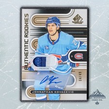 2022-23 SP Game Used JOHNATHAN KOVACEVIC Authentic Rookies PATCH AUTO /49 #205