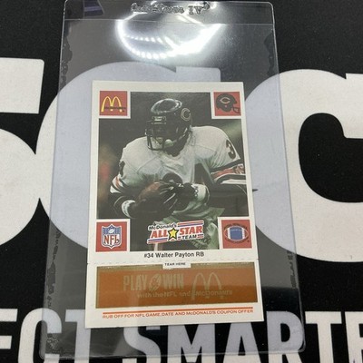 1986 McDonald's Play & Win All-Star Team Orange Tab Walter Payton HOF